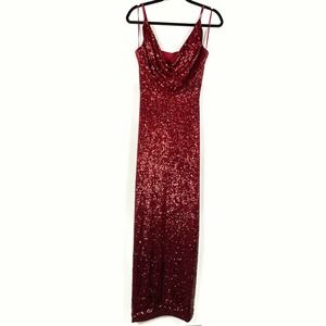 Dress the Population Red Sequin Gown